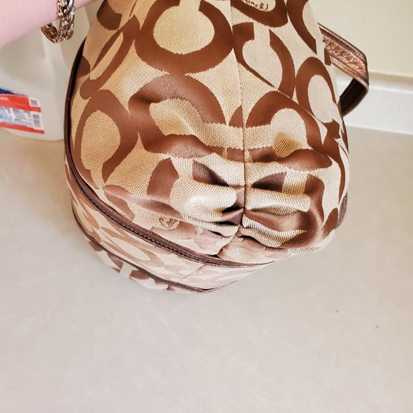 Vintage Coach Poppy Op Art Signature C's Tote Bag Purse c - Picture 5 of 14